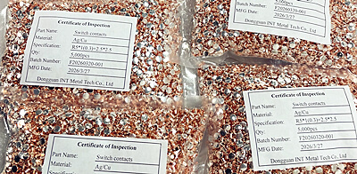 Stabilní dodávka pro stříbrné kontakty AgCu bimetalové nýty