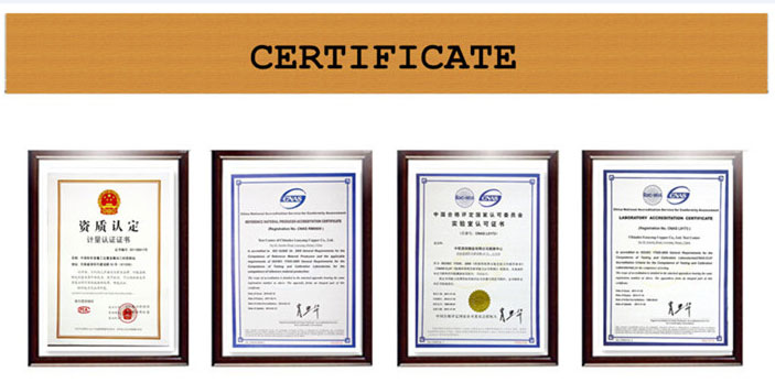H62 Mosazný pásek certificate